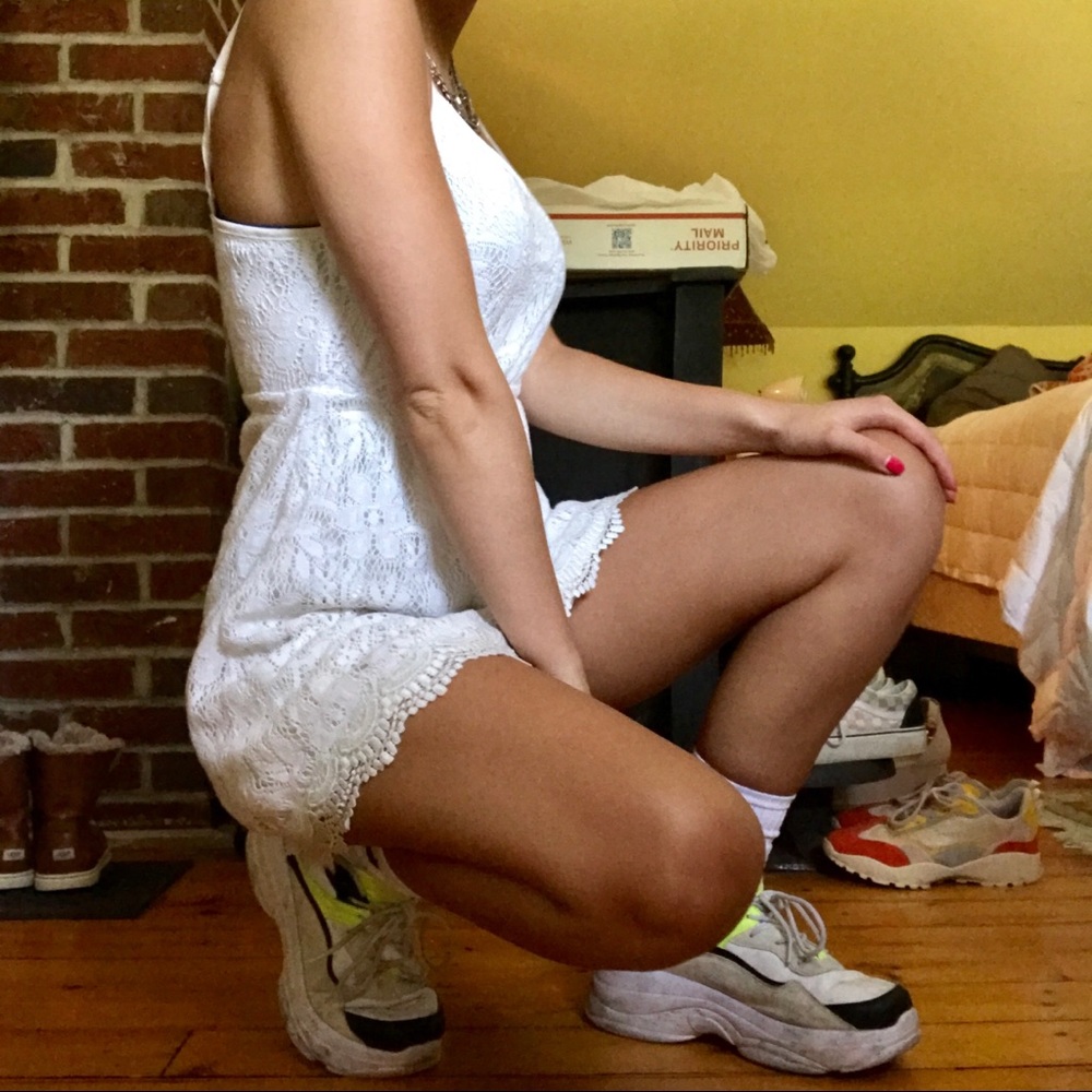 Elegant white lace dress